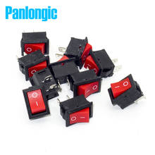 10pcs/lot Panlongic Rocker Switch 2 Position 2 Foot Red Color 01 ON OFF SPDT AC 250V/6A 125V/10A 2024 - buy cheap