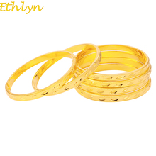 Ethlyn 6pcs/lot Trendy Dubai bangles Gold Color Ethiopian Bangle&Bracelet African Women Jewelry 2017 New Arrival B055 2024 - buy cheap