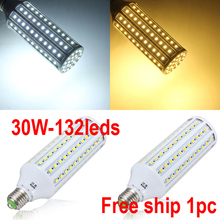 High brightness E27 LED Bulb Lamp 132leds 5050 SMD LED Corn Light 30W AC85-265V Cold white/warm white Free shipping 2024 - buy cheap