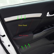 4pcs Microfiber Leather Interior Door Panels Guards / Door Armrest Panel Covers Trim For Honda Civic 9th Gen 2012 2013 2014 2015 2024 - buy cheap