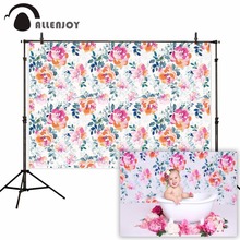 Allenjoy backgrounds for photography studio beautiful flower cluster decoration pink orange rose petal backdrop photobooth 2024 - buy cheap