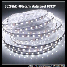 5 м 60 светодиодов/M 3528smd светодиодные полосы холодный белый Водонепроницаемый IP65 DC12V 2024 - купить недорого