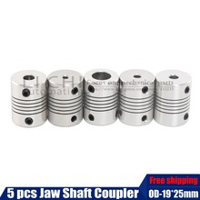 wholesale Drop shipping 5pcs CNC Motor Jaw Shaft Coupler 5x8mm 5mm To 8mm Flexible Coupling OD 19x25mm 4/ 5/6/6.35/8/9.5/10/12mm 2024 - buy cheap