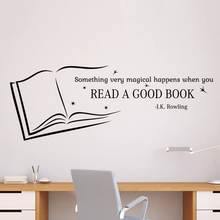 Vinyl Sticker For Kids Room Wall Decal Read A Good Book Quotes Vinyl Wall Stickers Home School Library Wall Art Decals AY1862 2024 - buy cheap