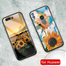 Чехол для Huawei honor 8x чехол с подсолнухом и стеклом для Huawei honor 8x max 9 10 20 20i v9 v10 v20 play note 10 2024 - купить недорого