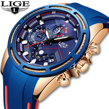 LIGE New Mens Watches Silicone Waterproof Watch Men Top Brand Luxury Military Sport Clock Quartz Wristwatch Relogio Masculino 2024 - buy cheap