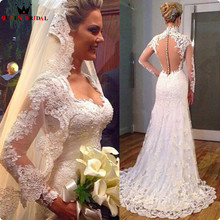 Custom Made Mermaid Long Sleeve Lace Beading Wedding Dresses Sexy Bride Wedding Gown 2021 New Design Vestidos De Novia WS59M 2024 - buy cheap