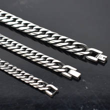 AMUMIU Jewelry Men Bracelet Cuban Chain Link Stainless Steel Bracelet for Bangle Male Accessory Wholesale HZB104 2024 - buy cheap