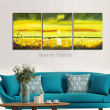 3 Piece Wall Art Canvas Hand-painted Landscape Picutres Modern Abstract Oil Painting On Canvas Home Decor For Living Room 2024 - buy cheap