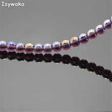 Isywaka Purple AB Color 80pcs 8mm Round Smooth Glass Beads Loose Spacer Bead for DIY Jewelry Making Austria Crystal Beads 2024 - buy cheap