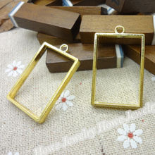Venta al por mayor 24 piezas Vintage encantos marco colgante oro-color Fit pulseras collar DIY joyería de Metal 2024 - compra barato
