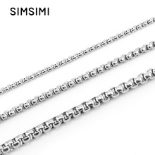 Simsimi Square Rolo chain men necklace 3/4/5mm width box chains popular Diy jewelry necklace Stainless steel high quality 1pcs 2024 - buy cheap