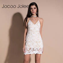 Jocoo Jolee Sexy V Neck White Lace Women Dress Elegant Mini Dress Female Sundress Bodycon Backless Mini Evening Party Dresses 2024 - buy cheap