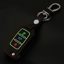 Luminous Leather Key Cover keychain for Volkswagen POLO Tiguan Passat B5 B6 B7 Gol Golf MK6 EOS Scirocco Jetta MK4 MK5 MK6 Tigua 2024 - buy cheap