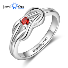 Personalized Birthstone Knot Rings for Women Custom Name Engraved Wedding Bands Ring Fashion Jewelry (JewelOra RI103871) 2024 - buy cheap