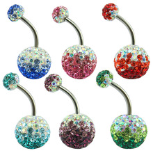 Mix Color Belly Navel Piercing Rings 14g Belly Navel Rings Crystal Ball Belly Button Rings for Women Girls Sex Body Jewelry 2024 - buy cheap