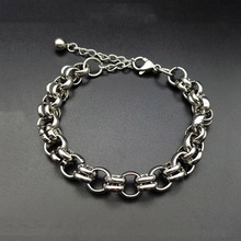 9mm Men's Round Bracelet Stainless Steel Cuban Link Chain Bracelets Male Wristband Jewelry Wholesale Gifts 18+5cm 2024 - buy cheap