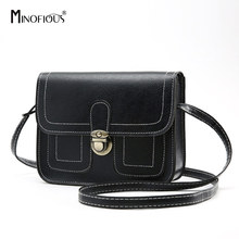 MINOFIOUS  Fashion Casual Phone Coin Shoulder Bag Small Women PU Leather Messenger Bags Solid Clutch Flap Crossbody Mini Bag 2024 - buy cheap