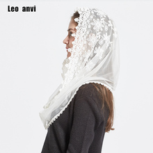Leo anvi Lace Infinity scarf women Ivory white Mantilla Traditional catholic chapel veil hijab scarf and wraps muslim hijab 2024 - buy cheap