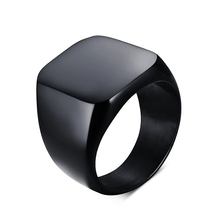 Anéis de aço inoxidável na cor dourada preta, anel grande estiloso legal para homens festa chique presente de joias para homens aniversário 2024 - compre barato
