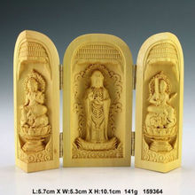 Exquisite Oriental Vintage Boxwood Handwork Carved Kwan-yin Statue Amulet Box 2024 - buy cheap