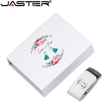 JASTER Пользовательский логотип для подарков 2,0 флэш-накопитель 32 ГБ 4 ГБ 8 ГБ 16 ГБ флэш-накопитель кожаный Usb + белая коробка (бесплатный логотип более 10 шт.) 2024 - купить недорого