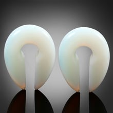 New Fashion Keyhole Round Opalite Stone Ear Weight Hanger Ear Expander Piercing Ear Plug 6mm&8mm&10mm Earrings Charming Jewelry 2024 - buy cheap