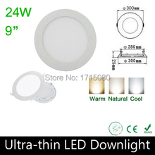 10 pcs/lot  Thickness 24W LED panel light 300* 300mm round LED Recessed ceiling light natural white flat lighting lamp Via DHL 2024 - buy cheap