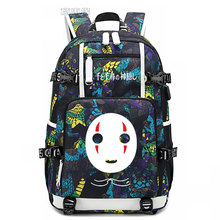 Mochila do homem famosa, bolsa escolar masculina com anime para laptop sem face manluminosa 2024 - compre barato