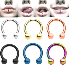 6 Pieces Anodized Circular Barbell Horseshoe Piercing CBB Septum Lip Labret  Eyebrow Nose Ring Nipple Piercing Body Jewelry 16g 2024 - buy cheap