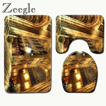 Zeegle Notre Dame de Paris Pattern Toilet Bath Mats Bathroom Set Rug Bathroom Carpet 3 pcs Water Absorbing Toilet Carpets 2024 - buy cheap