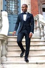 2020 Three Piece Men Suits Slim Fit Groom Tuxedos Best Groomsmen Wedding Suit Men's Suits (Jacket + Pant + Vest) 2024 - buy cheap