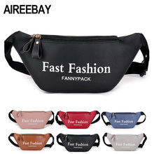 Женская поясная сумка AIREEBAY, черная маленькая поясная сумка из искусственной кожи, нагрудная сумка для путешествий, 2019 2024 - купить недорого