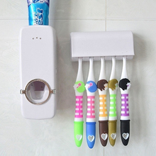 Porta pasta de dentes automático, dispensador de pasta de dente + 5 conjuntos com suporte de montagem na parede 2024 - compre barato