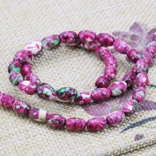 Special Multicolor Rice Bucket Red Loose Beads Semi-precious Riverstones Rain Flower Rainbow Natural Stone Jewelry making 6x8mm 2024 - buy cheap