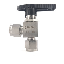 Free ship GOGO Ball valve 3 6 8 10 mm 1/8" 1/4" 3/8" hard tube stainless steel 304 2 way card set Right angle ball valve 2024 - buy cheap