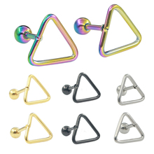 Chic Triangle Bar Ear Tragus Cartilage Helix Stud Earrings Lady Piercing Jewelry 2024 - buy cheap