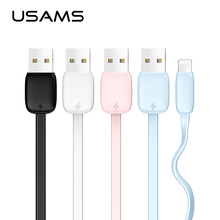 Data USB Cable for iPhone 7 cable, USAMS Fast Charging Cable for lighting cable with LED light flat for iPhone X 8 6s 5 se 5s 5c 2024 - buy cheap