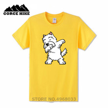 Camiseta divertida de Boutique para hombre, ropa de algodón de manga corta con cuello redondo, para Dabbing West Highland Terrier 2024 - compra barato