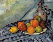 modern art still life High quality painting of Paul Cezanne Fruit and Jug on a Table Hand painted 2024 - buy cheap