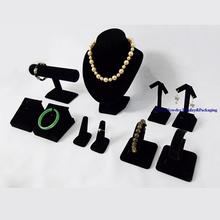 Black Velvet Jewelry Display Props Small Counter Showcase Set Shop Window With Necklace Chest Earrings Rings Organizer Cases 2024 - buy cheap