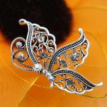 Broches de borboleta com cristais de casamento, populares, alfinetes de luxo com strass, para buquê feminino, joias, presentes 36*56mm 2024 - compre barato