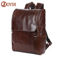 JOYIR Men's Backpack Genuine Leather 15"Laptop Backpack Men Leather Backpacks For Teenager Men Casual Daypacks Mochila Male 6390 2024 - buy cheap