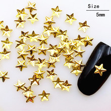500 unids/lote de tachuelas con remaches de estrella de cinco puntas, de 5mm, de aleación de Metal, para decoración de uñas, pegatinas 3D para manicura 2024 - compra barato