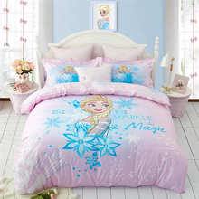 Disney nova rosa elsa princesa consolador conjunto de cama único gêmeo completo tamanho da rainha conjunto capa edredão decoração do quarto da menina conjunto 2024 - compre barato