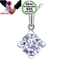 OMHXZJ Wholesale Fashion Classic OL Woman Gift White Brilliant Zircon 925 Sterling Silver Pendant Charms PE146 NO Chain Necklace 2024 - buy cheap