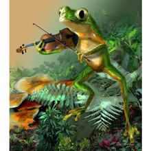 DIY Decor Rhinestone Mosaic 5D Cross Stitch Diamond Painting Embroidery Music Frog Full Square/round Drill Picture By Numbers 2024 - buy cheap