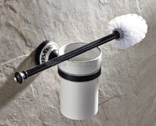 Bathroom Accessory Wall Mounted Black Oil Rubbed Bronze Bathroom Toilet Brush Holder Set Wba292 2024 - buy cheap