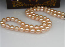 Круглое ожерелье из натурального розового золота с жемчугом, 9-10 мм, 18 дюймов 2024 - купить недорого