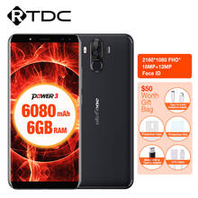 Ulefone Power 3 18:9 6.0"FHD Face ID Mobile Phone Android 7.1 MTK6763 Octa Core 6GB RAM 64GB ROM 21MP 4 Cameras 6080mAh 2024 - buy cheap